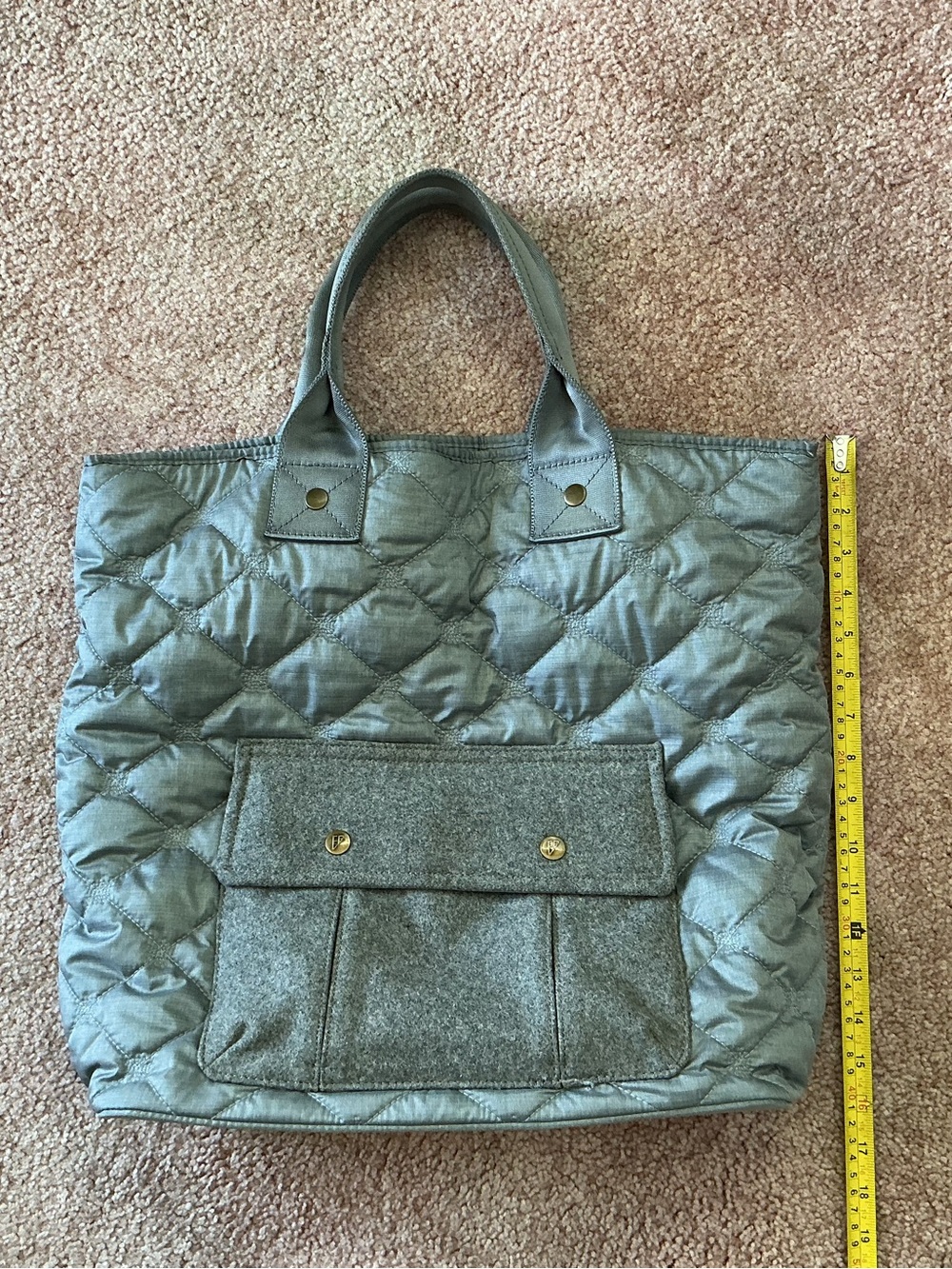 Like new grey Eddie Bauer Quilted Tote Bag